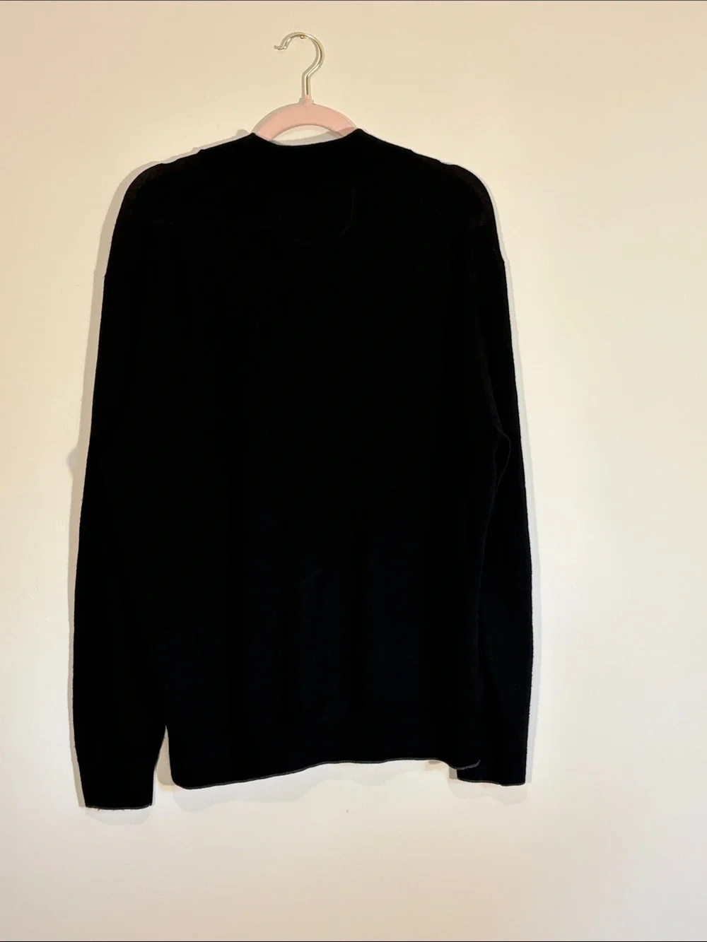 Raffi Men's Black Half-Zip Sweater 100% merino wool XL